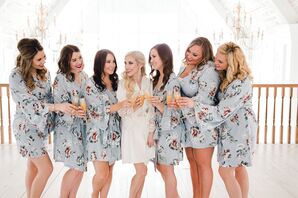 Traditional Getting-Ready Activities with Champagne and Matching Robes