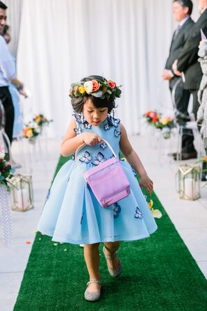 Whimsical Flower Girl in Butterfly Dress