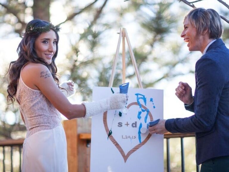 painting wedding unity ceremony