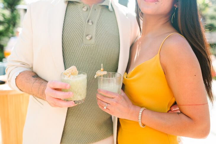 Wedding Guests Holding Signature Cocktails at California Wedding