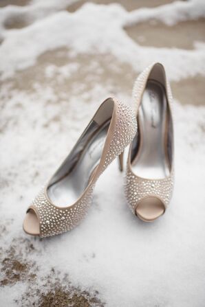 Neutral Glam Peep-Toe Heels
