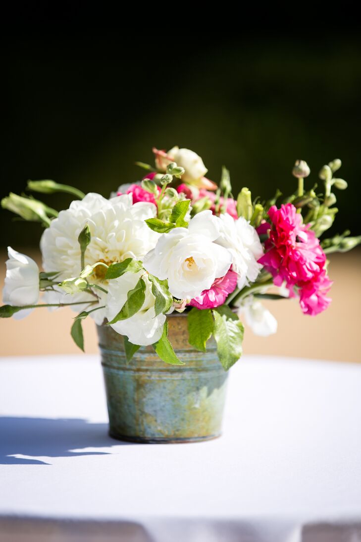 Ivory and Fuchsia Centerpieces