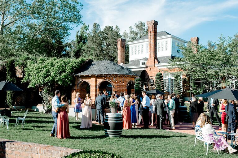 cocktail hour at historic wedding venue