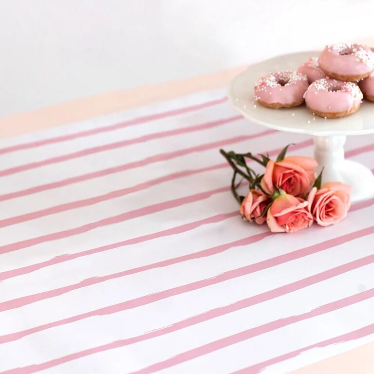 Lovely striped paper wedding decor.