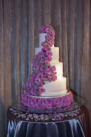 Cascading Fresh Flower Cake Topper