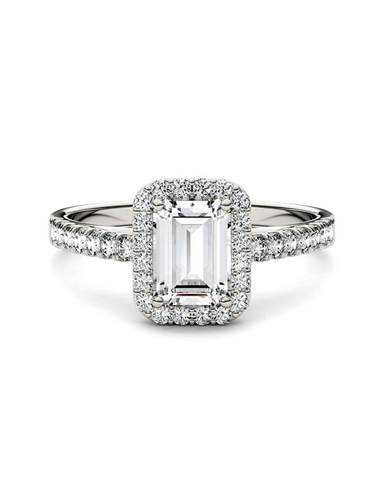 Forever One Moissanite Glamorous Emerald Cut Engagement Ring - 1