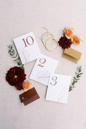 Simple Table Numbers for Maryland Wedding