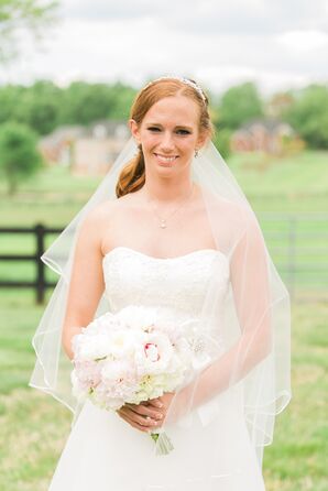 Strapless A-Line Wedding Dress With Lace Details