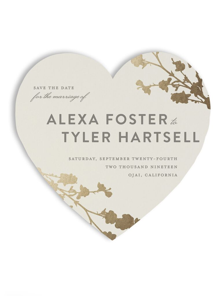 heart shaped save the date