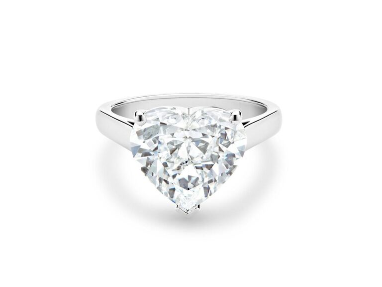 de beers diamond heart shaped engagement ring with platinum band