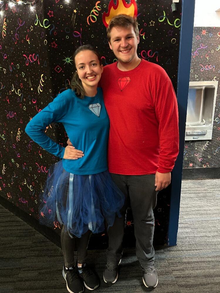 Our first TWIRP (NNU's "The Woman Is Required to Pay") event! We loved showing off the costumes Ella made based on a classic elementary computer game. Iykyk ;)
