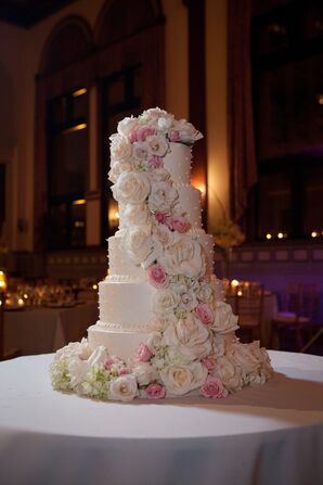 Pink and White Wedding Cake