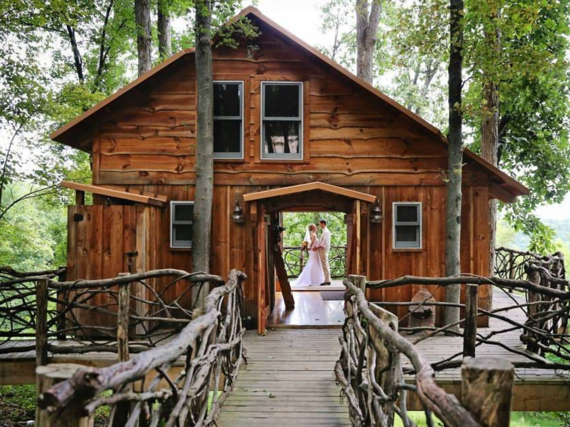 Treehouse resort elopement package at The Mohicans Treehouse Resort and Wedding Venue in Ohio