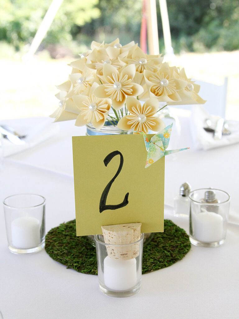 Paper flower centerpiece idea