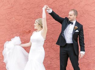 "I wanted my wedding to be fun and memorable... and that it was!" says Mandy of her and Colin's wedding at 701 Whaley in Columbia, South Carolina. Wit