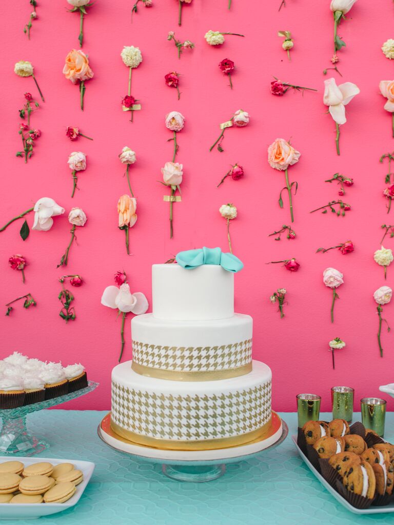 Bright floral backdrop with Washi taped blooms