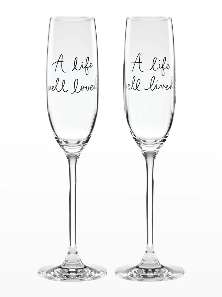 Kate Spade wedding champagne glasses A Life Well Loved, A Life Well Lived