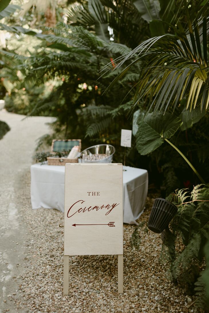 Wood Easel Ceremony Sign with Calligraphy
