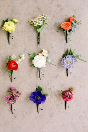 Mismatched Groomsmen Boutonnieres