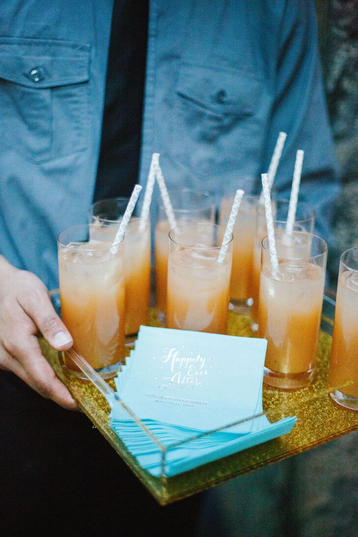 Signature Summer Cocktails and Personalized Napkins