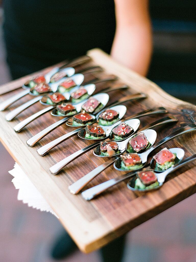 Ideas for gourmet wedding reception appetizers and food