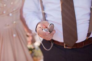 Vintage Silver Pocket Watch Groomsmen Attire