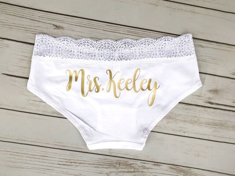 cheeky personalized bridal panties for sexy bachelorette party gift