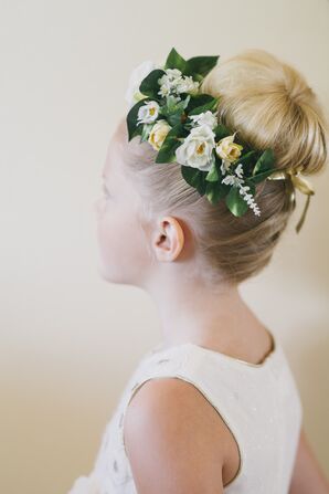 White and Yellow Rose Flower Crown