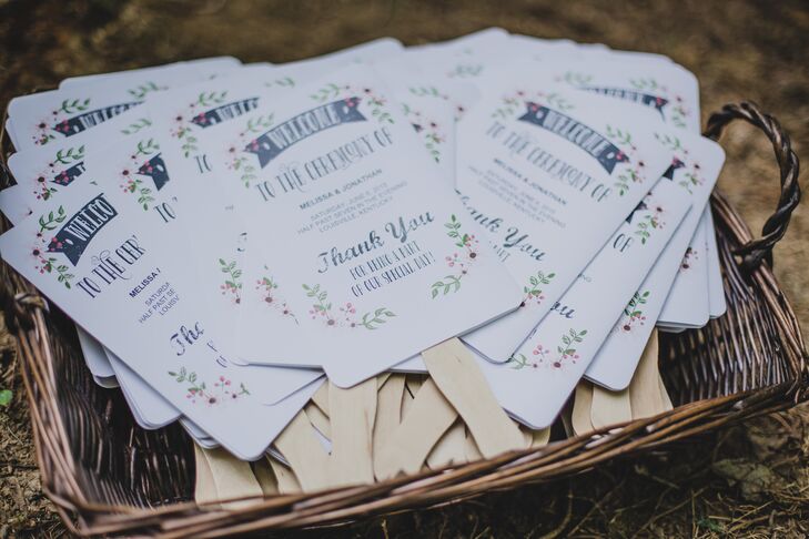 Floral Print Ceremony Program Fans