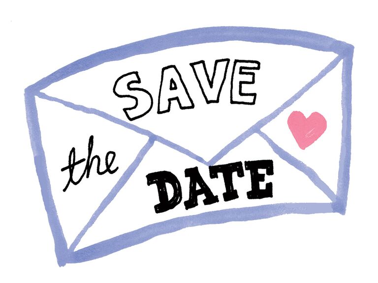save the date cute illustration
