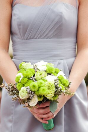 Green and White Bridesmaid Bouquet