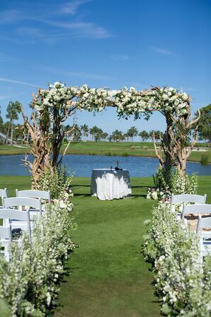 Driftwood and Hydrangea Wedding Arch
