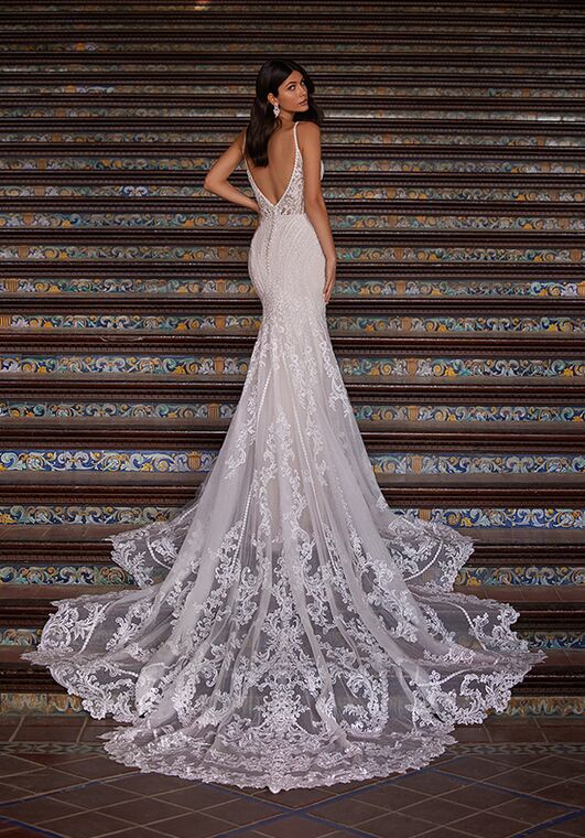 Val Stefani Estrella Mermaid and Trumpet Wedding Dress - 3