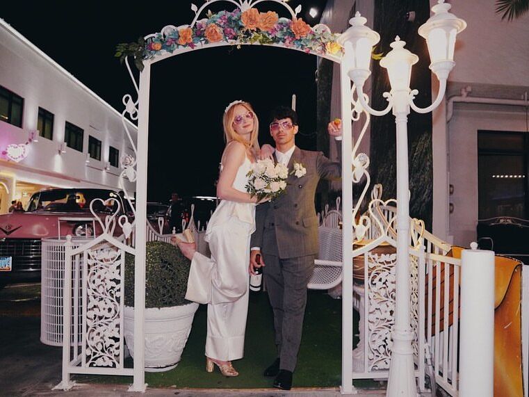 Joe Jonas and Sophie Turner on their wedding day. 