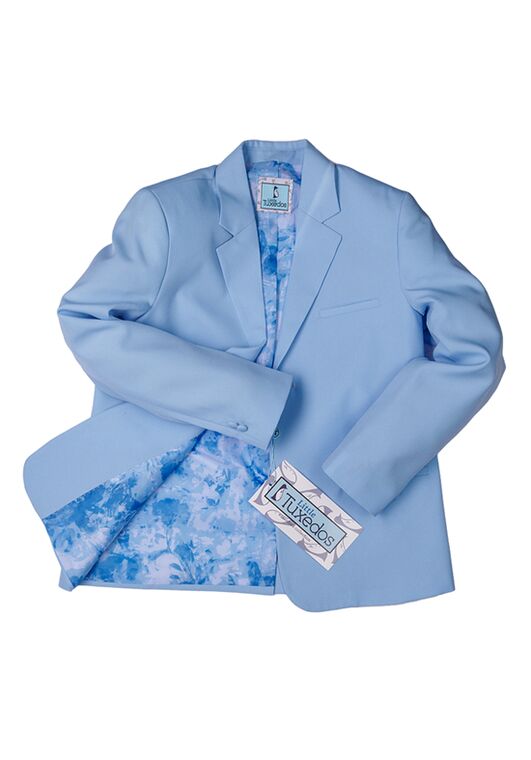 Little Tuxedos "Mason" Kids Sky Blue Suit (5-Piece Set) Flower Girl Dress and Ring Bearer Outfit - 7