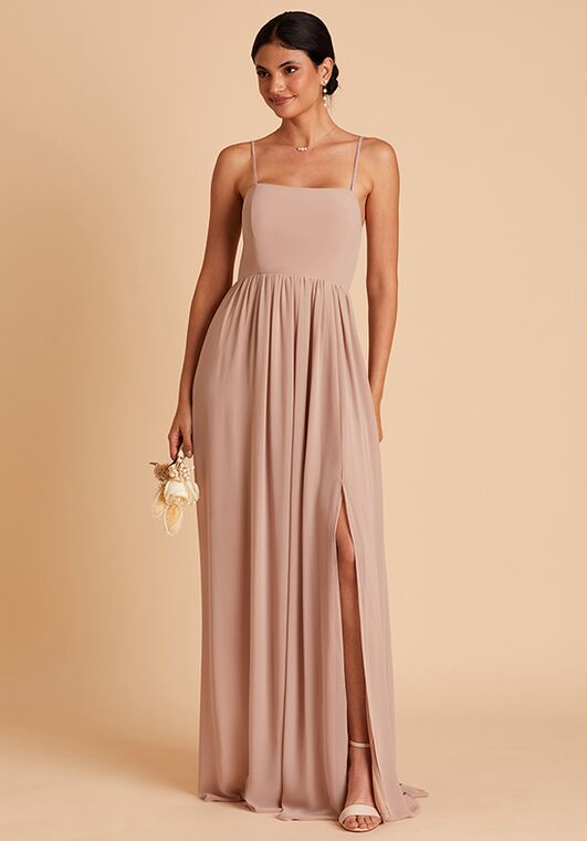 Birdy Grey August Convertible Dress in Chiffon Taupe Bridesmaid Dress - 6