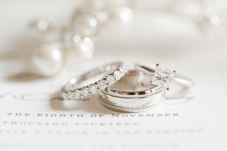 Princess Cut Diamond Ring and Infinity Diamond Band