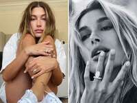 Hailey Bieber's wedding ring stack