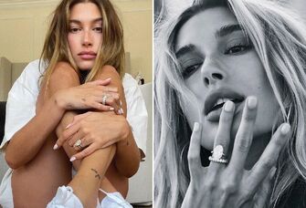 Hailey Bieber wedding ring stack