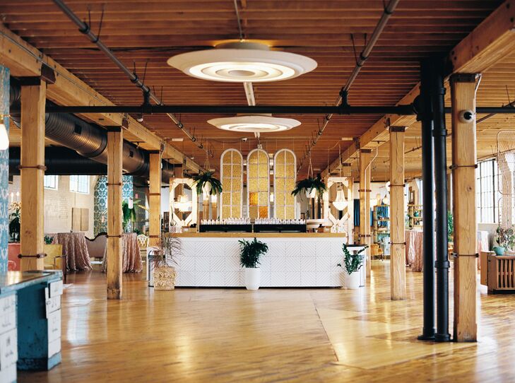 Eclectic Wedding Bar in Industrial Loft Venue