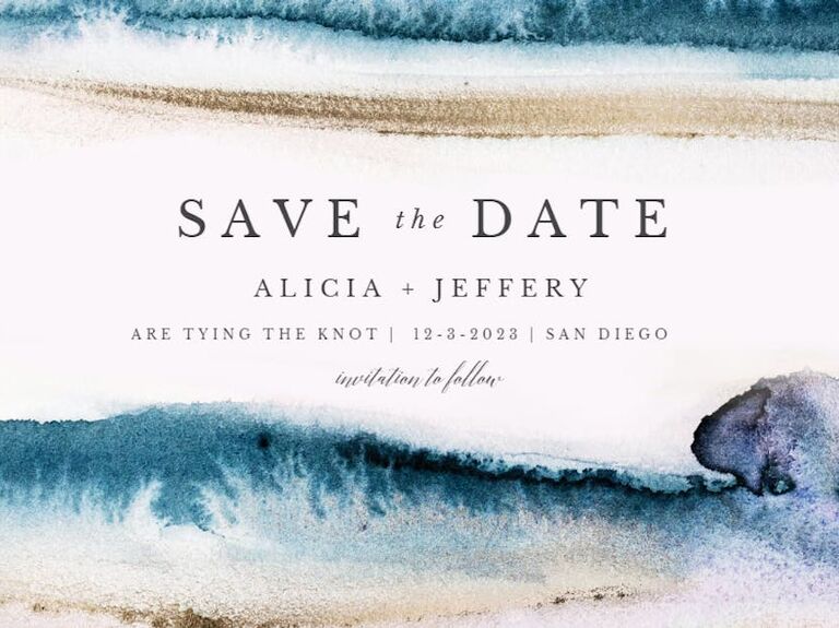 Modern save-the-date template by Greetings Island. 