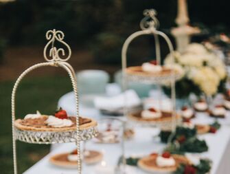 Chocolate pecan pies at wedding reception