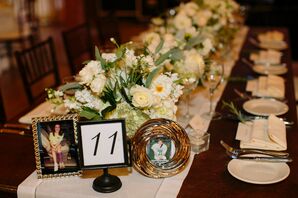 Framed Table Numbers with Childhood Photos
