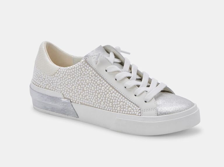 white pearl wedding sneaker 