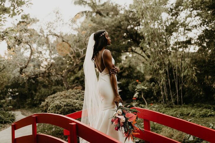 Wedding Photoshoot with the Bride at the Miami Beach Botanical Garden in Miami Beach, Florida