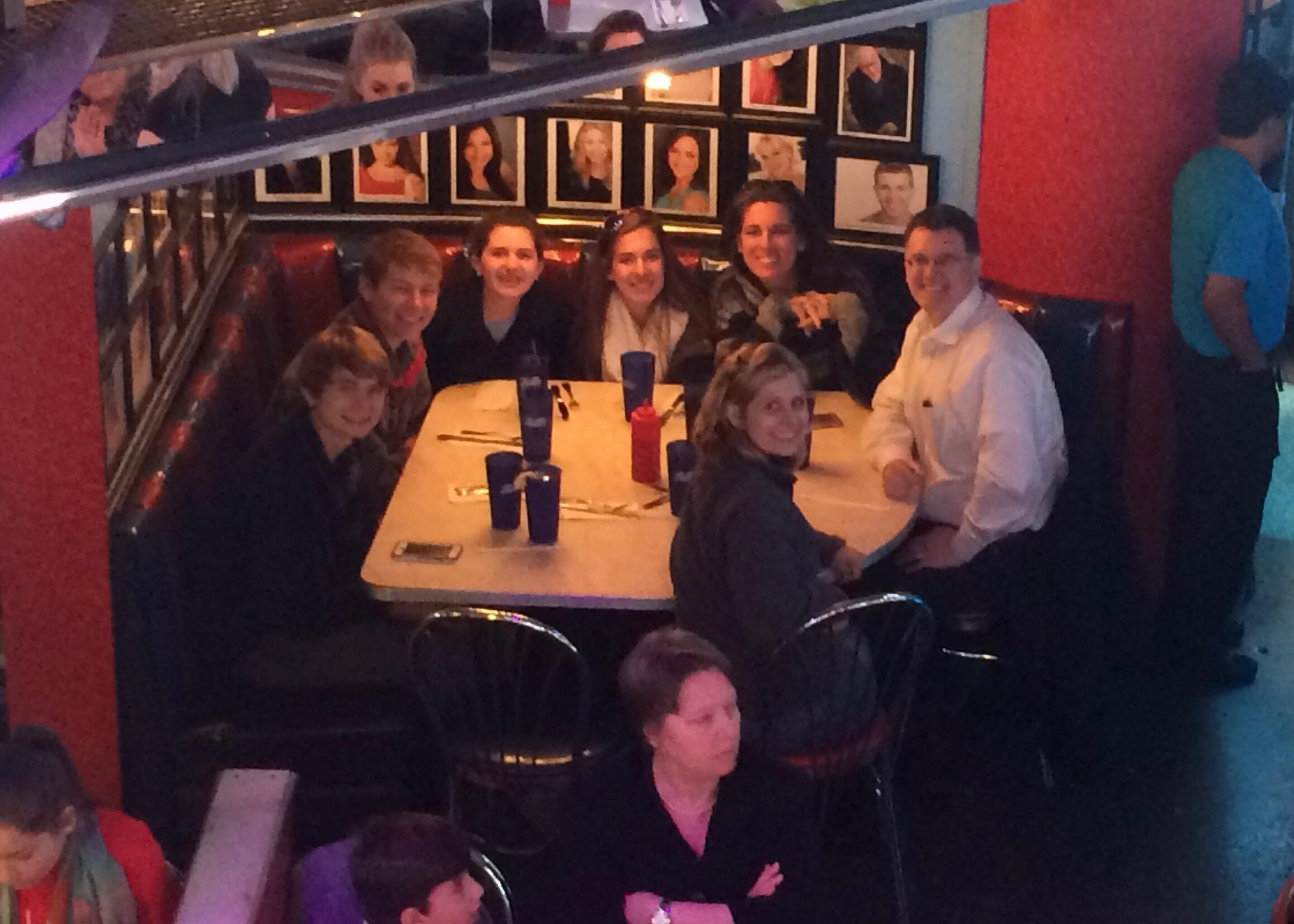 Zach and I met on a Cain/Davidson St. Jude work trip in New York City. This is us with our families at Ellen's Stardust Diner!