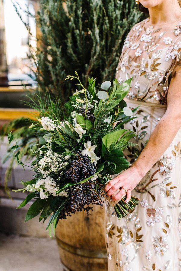Bouquet with variety of greenery