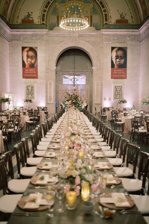 Long Reception Table at Detroit Institute of Arts Wedding