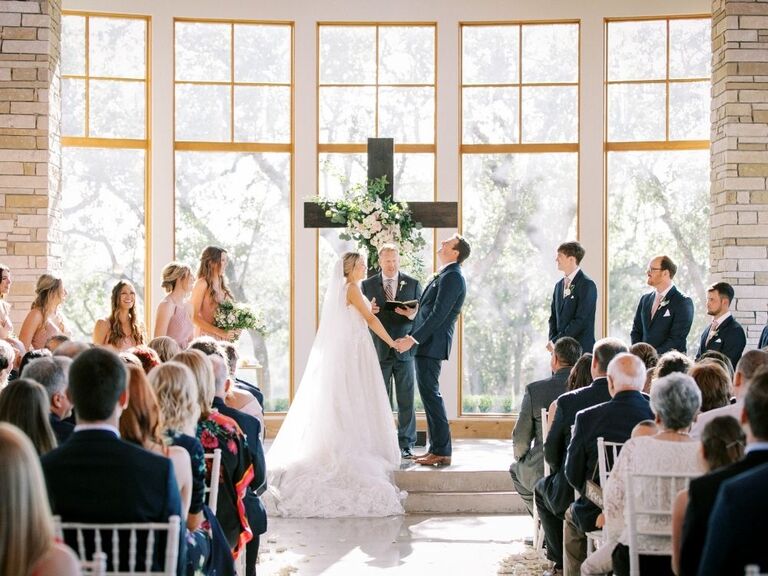 wedding ceremony with traditional Christian marriage vows