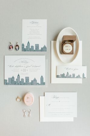 Custom Wedding Invitations With Atlanta Skyline